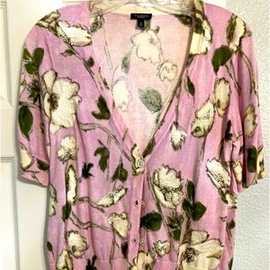 Talbots short sleeved sweater top with pearl accents